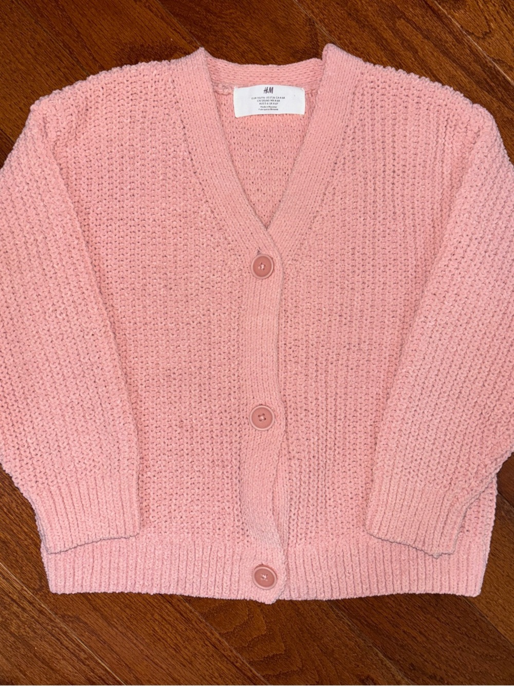 H&M Soft Pink Chunky Button-Front Cardigan